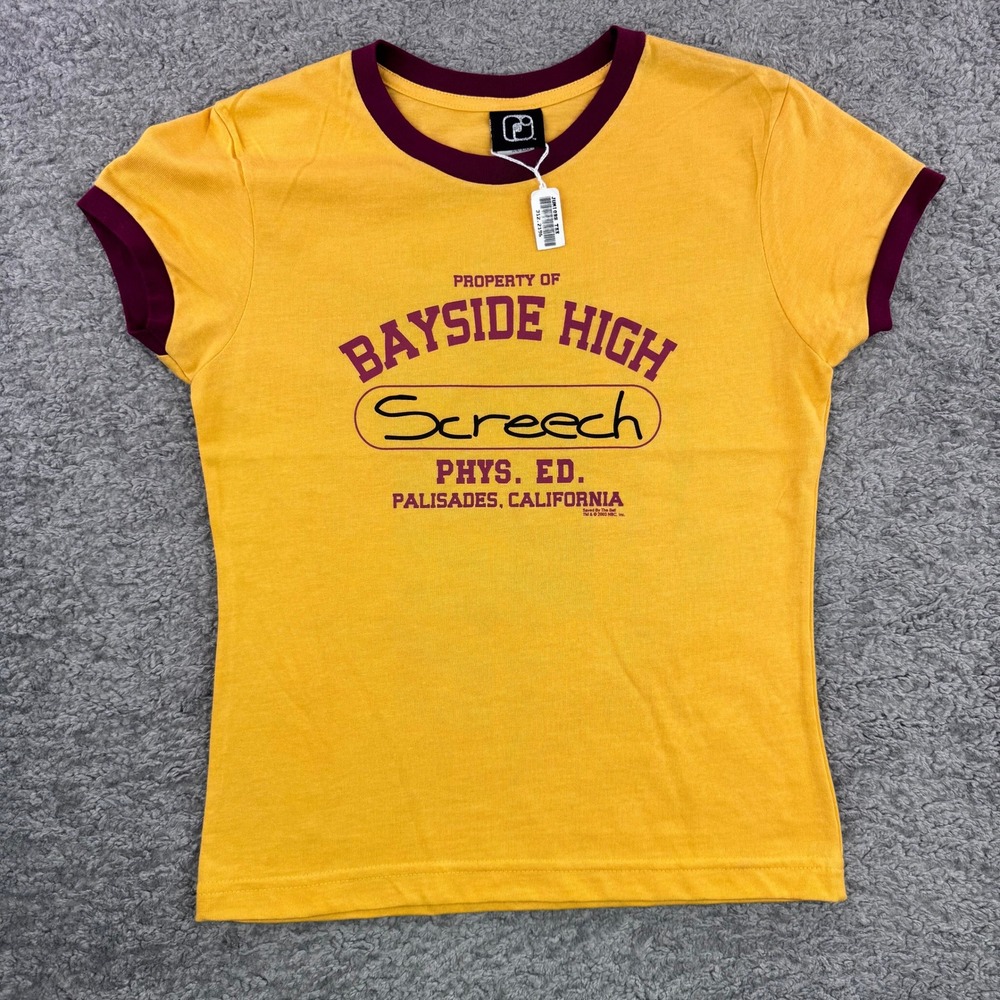 Ripple Junction Saved By The‎ Bell Bayside High Screech Ringer Tee Yellow Large